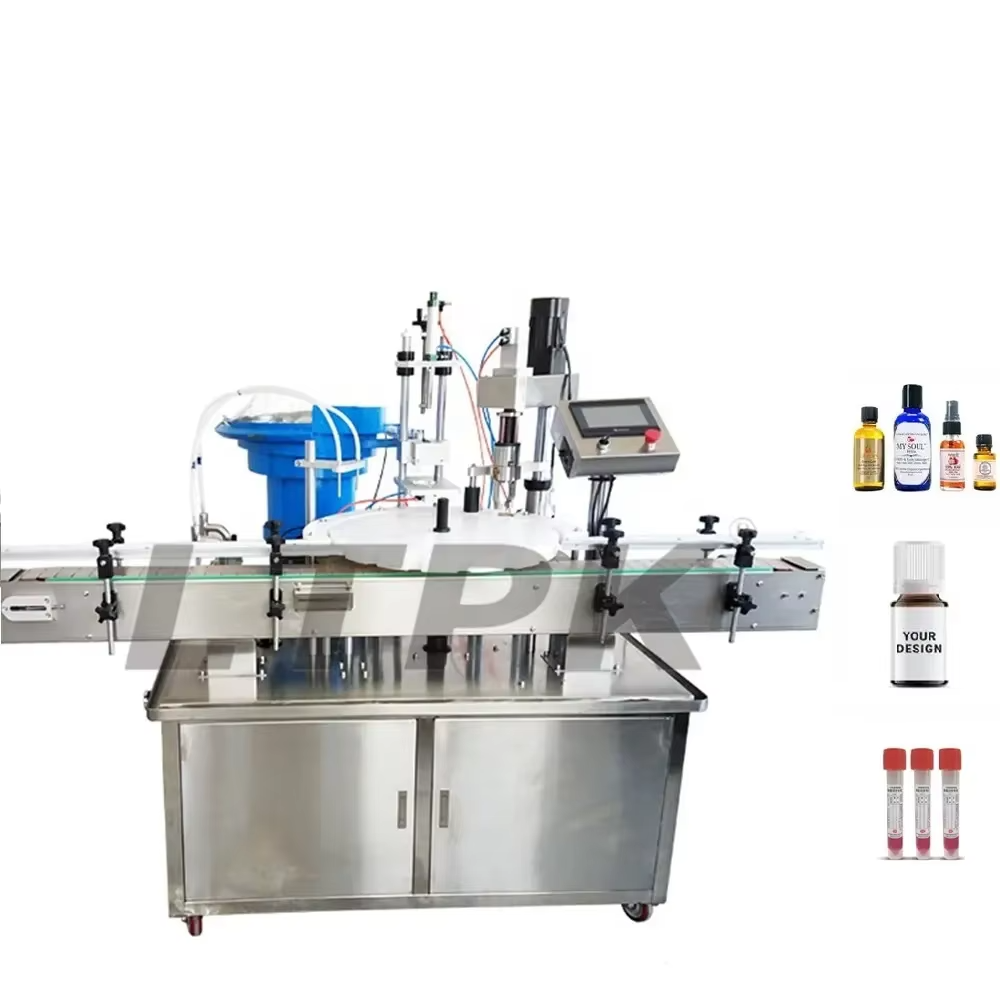 Auto 3 in 1 Small Bottle Liquid Filling Screw Capping Machine for Essential Oil Perfume Dropper Gorilla Bottles Vials