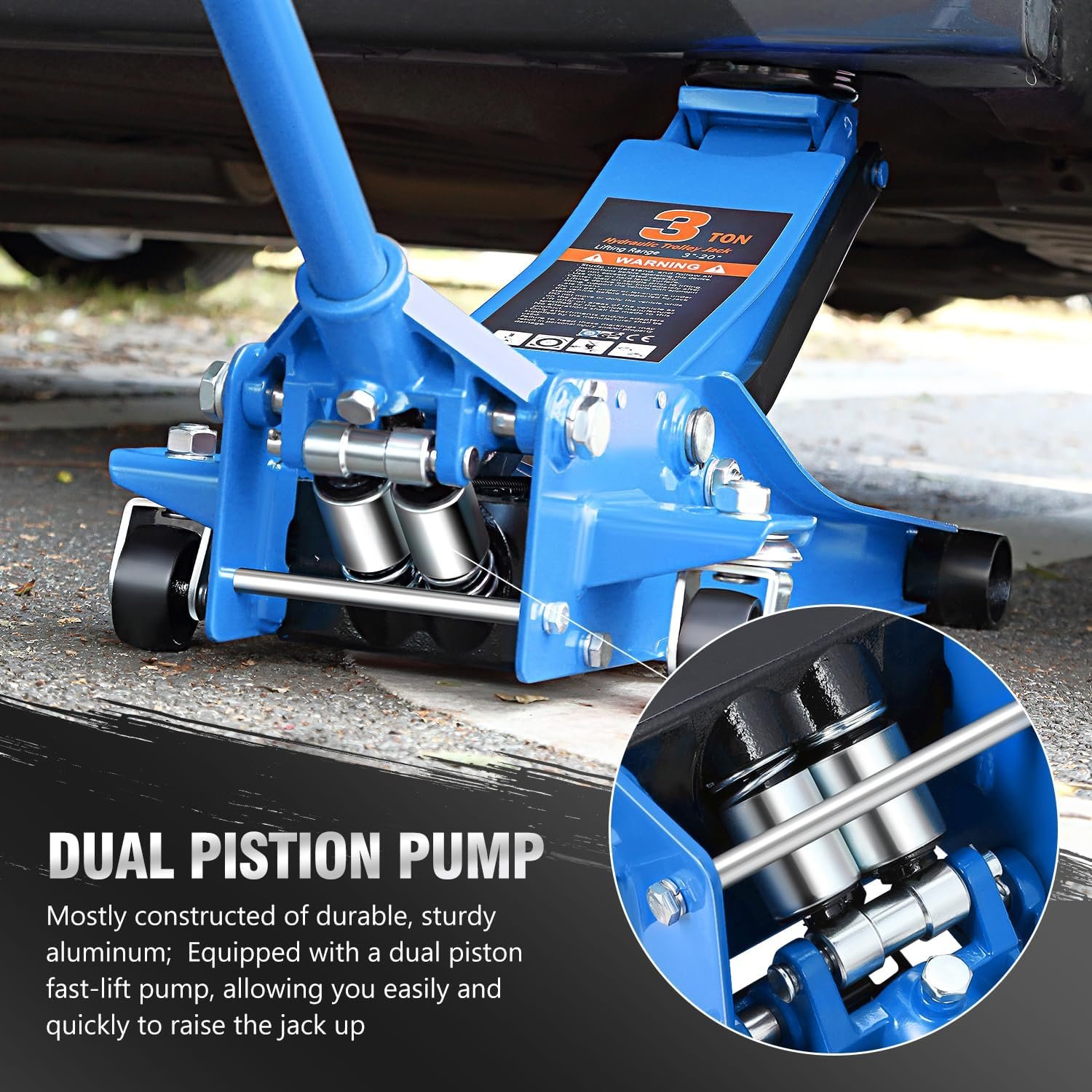3 Ton Steel Floor Jack Workshop Equipment for Car Maintenance