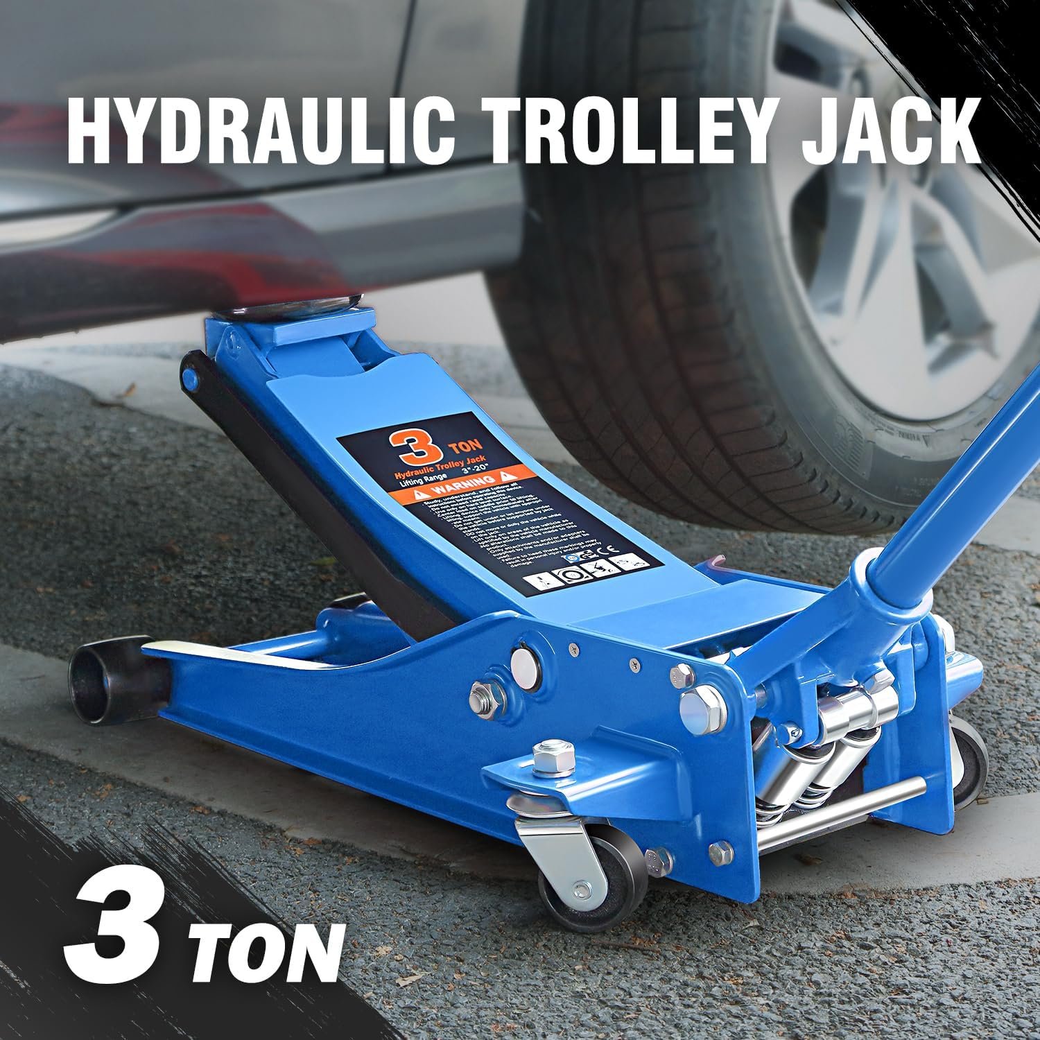 3 Ton Steel Floor Jack Workshop Equipment for Car Maintenance