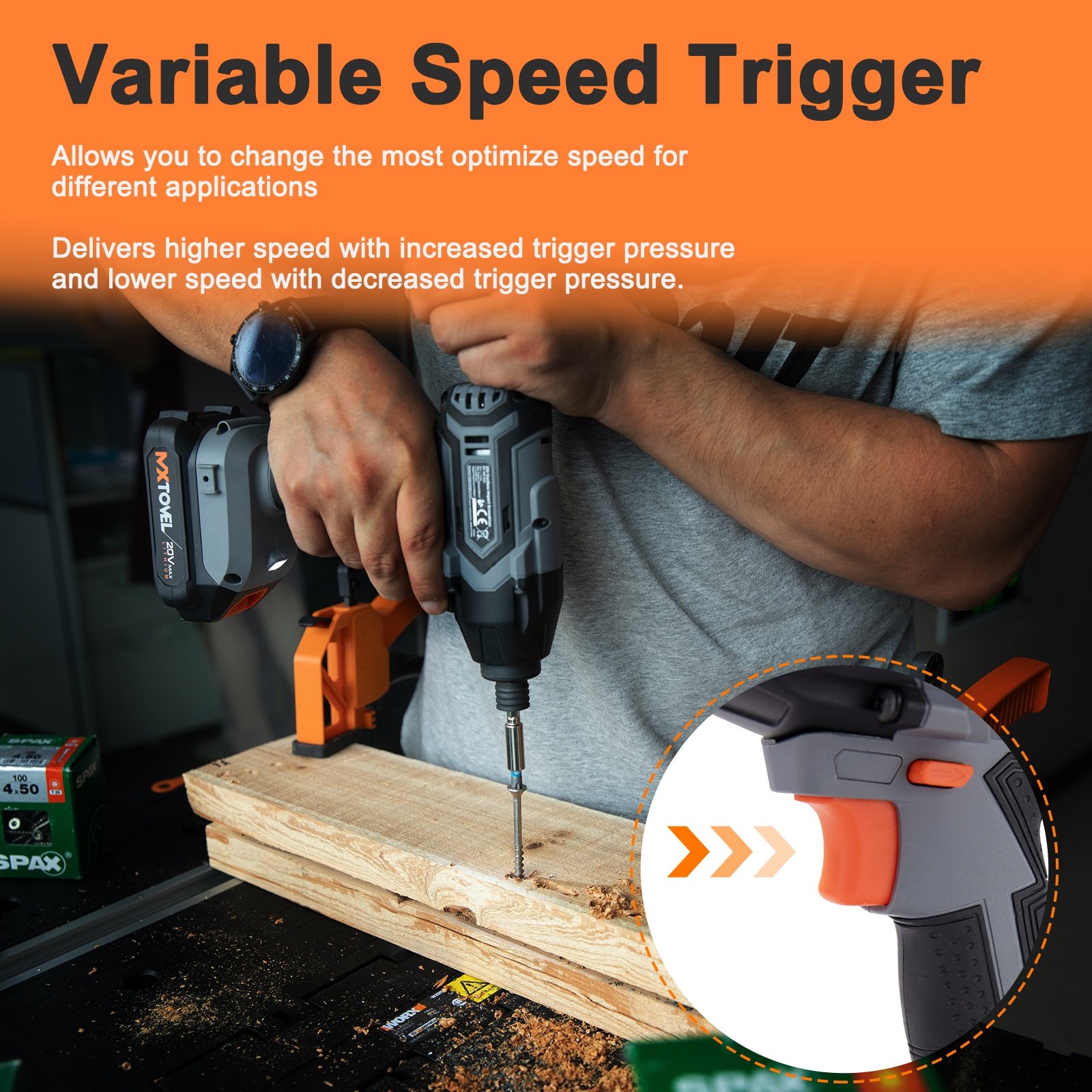 Hot Selling 20V Lithium Battery powered Cordless Drill And Impact Screw Driver Electric Drill Machine