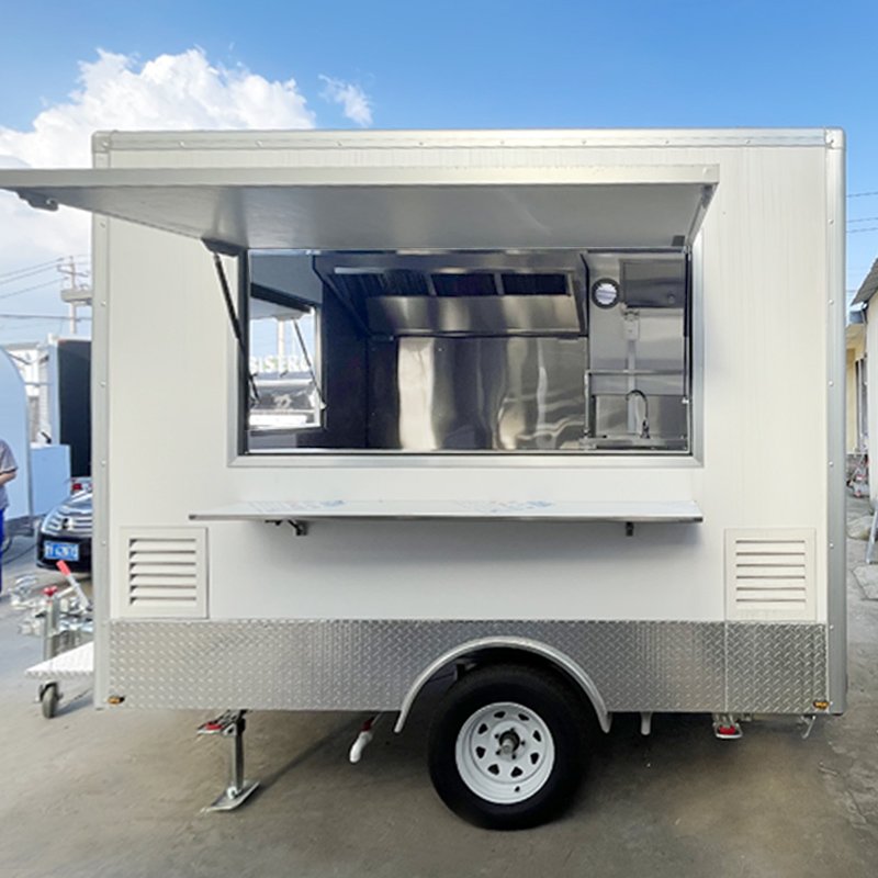 Street Fast Food Trucks Mobile Food Trailer Breakfast Snack Ice Cream Shop Mobile Bar Food Kiosk With Kitchen Equipment