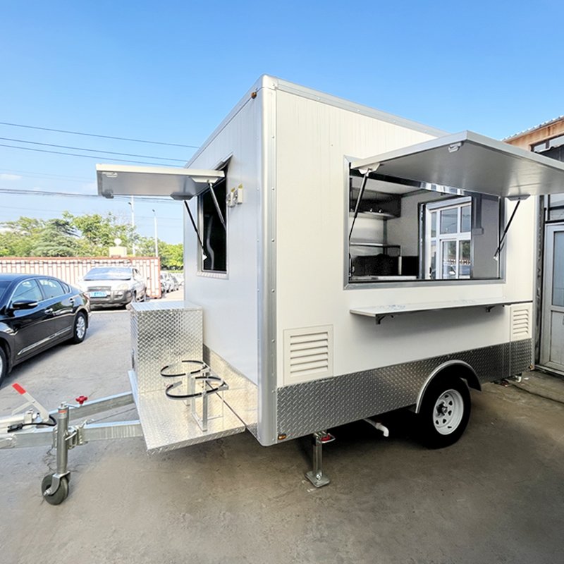 Street Fast Food Trucks Mobile Food Trailer Breakfast Snack Ice Cream Shop Mobile Bar Food Kiosk With Kitchen Equipment
