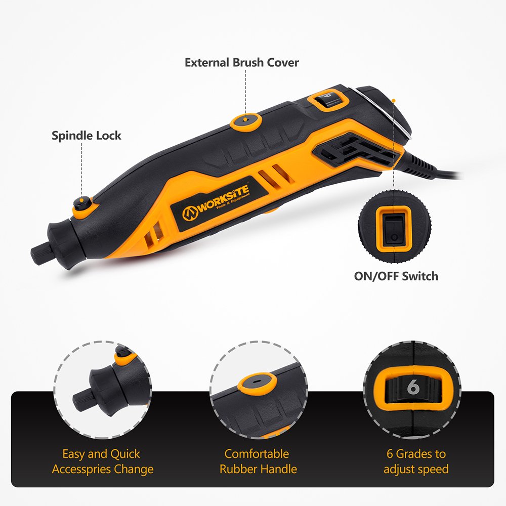 WORKSITE Customized 220V 700-1300rpm 101pcs Accessories Set Cutting Engraving Carving Wood Mini Grinder Electric Rotary Tool