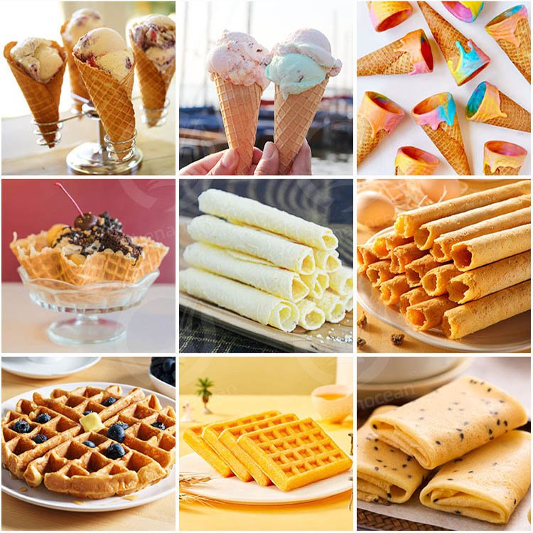 Commercial Ice Cream Waffle Cone Maker Auto Ice Cream Waffle Cone Maker Making Machine Ice Cream Cone Baking Forming Machine