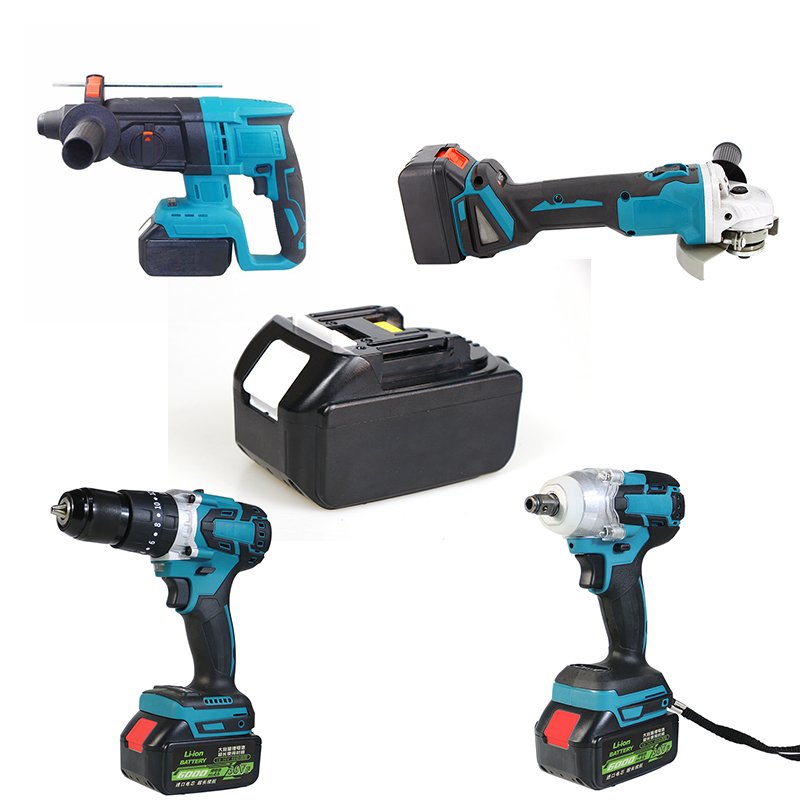 21V Drill Cordless Power Tool Kit Jig Saw Impact Wrench Sander Heat Gun Air Pump Angle Grinder Electric Hammer Tool Set