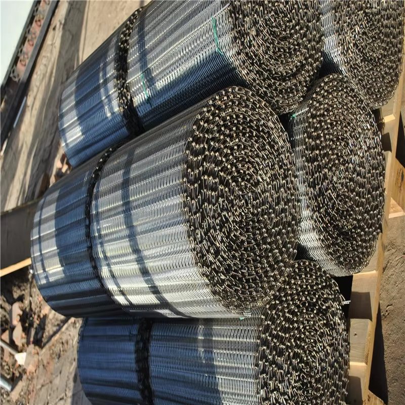Stainless steel mesh with high temperature food cooling transmission mesh with food cleaning drain spiral conveyor belt