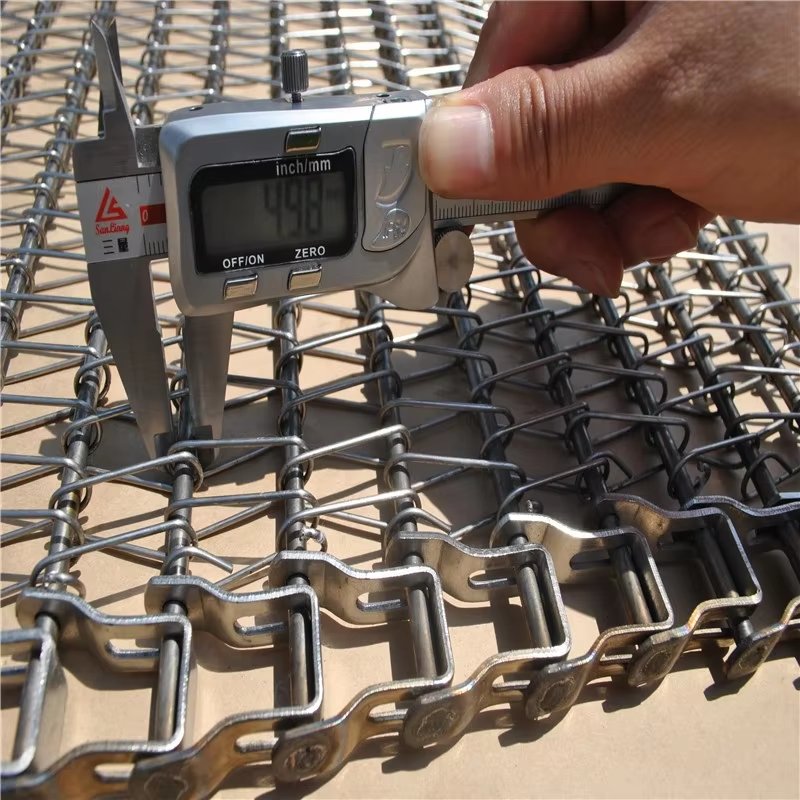 Stainless steel mesh with high temperature food cooling transmission mesh with food cleaning drain spiral conveyor belt