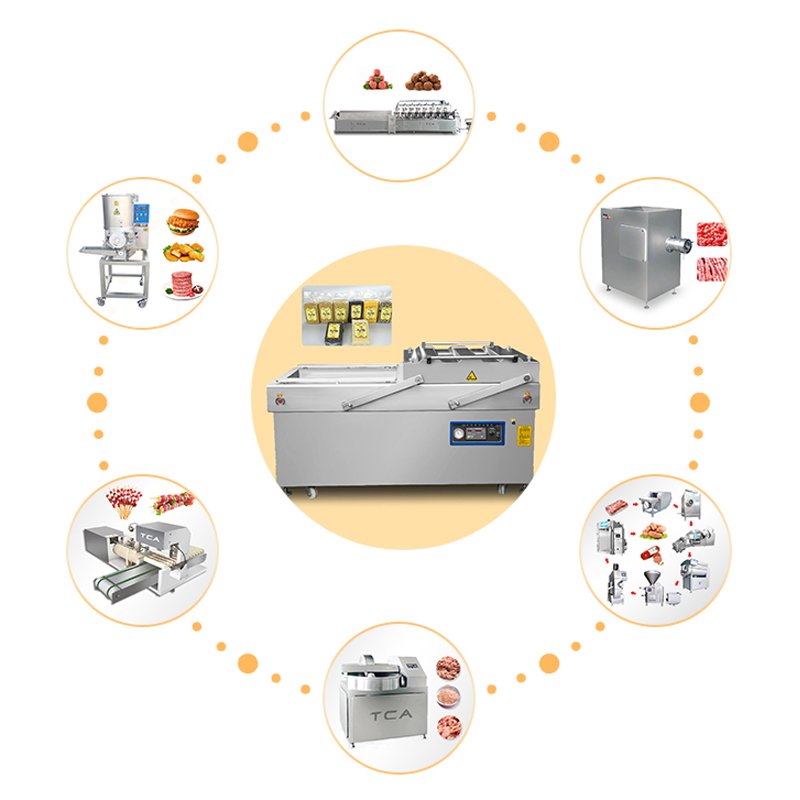 Automatic Meat Processing Line Meat Products Sausage Nuts Seeds Thermoforming Vacuum Skin Film Packaging Machine for Food