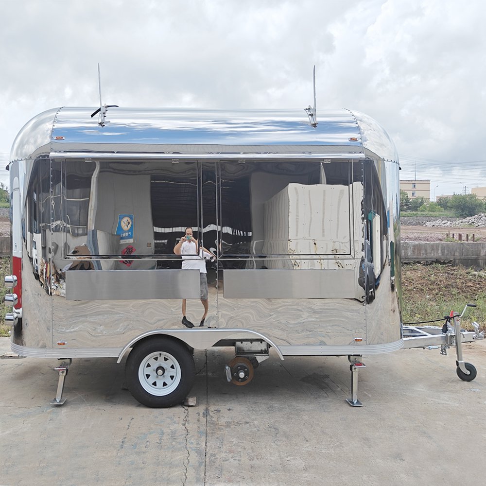 Catering Mobile Kitchen Fully Equipped Coffee Shop Fast Food Trailer Airstream Food Truck With Full Kitchen for Sale USA