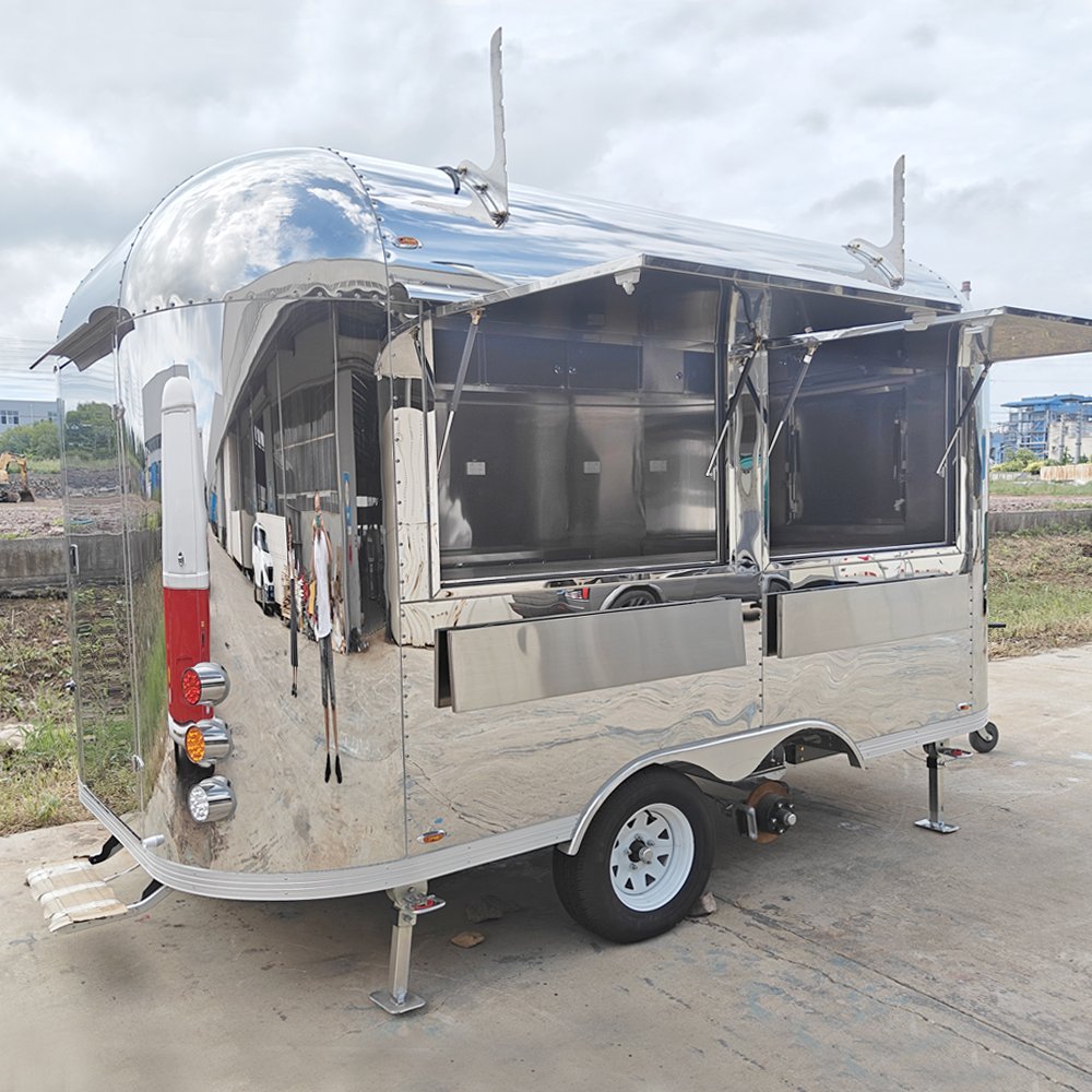 Catering Mobile Kitchen Fully Equipped Coffee Shop Fast Food Trailer Airstream Food Truck With Full Kitchen for Sale USA