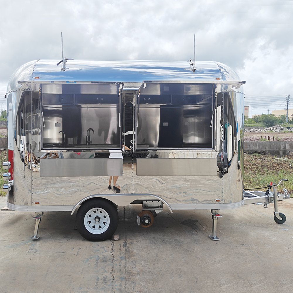 Catering Mobile Kitchen Fully Equipped Coffee Shop Fast Food Trailer Airstream Food Truck With Full Kitchen for Sale USA