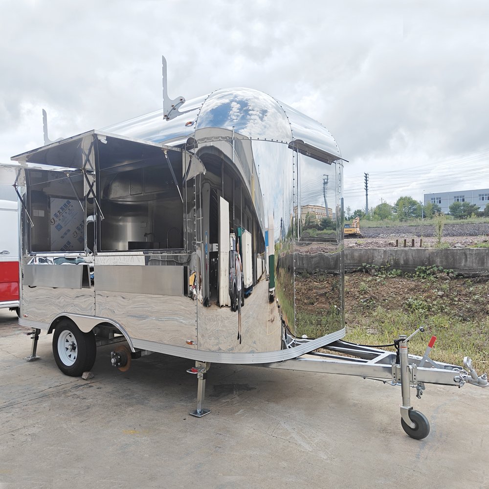 Catering Mobile Kitchen Fully Equipped Coffee Shop Fast Food Trailer Airstream Food Truck With Full Kitchen for Sale USA