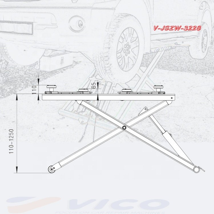 Vico Hot Sell Car Repair Hoist Portable Lift for Auto Body Shop Garage Auto Scissor Lift 48" Lift Height#V-JSZW-3228