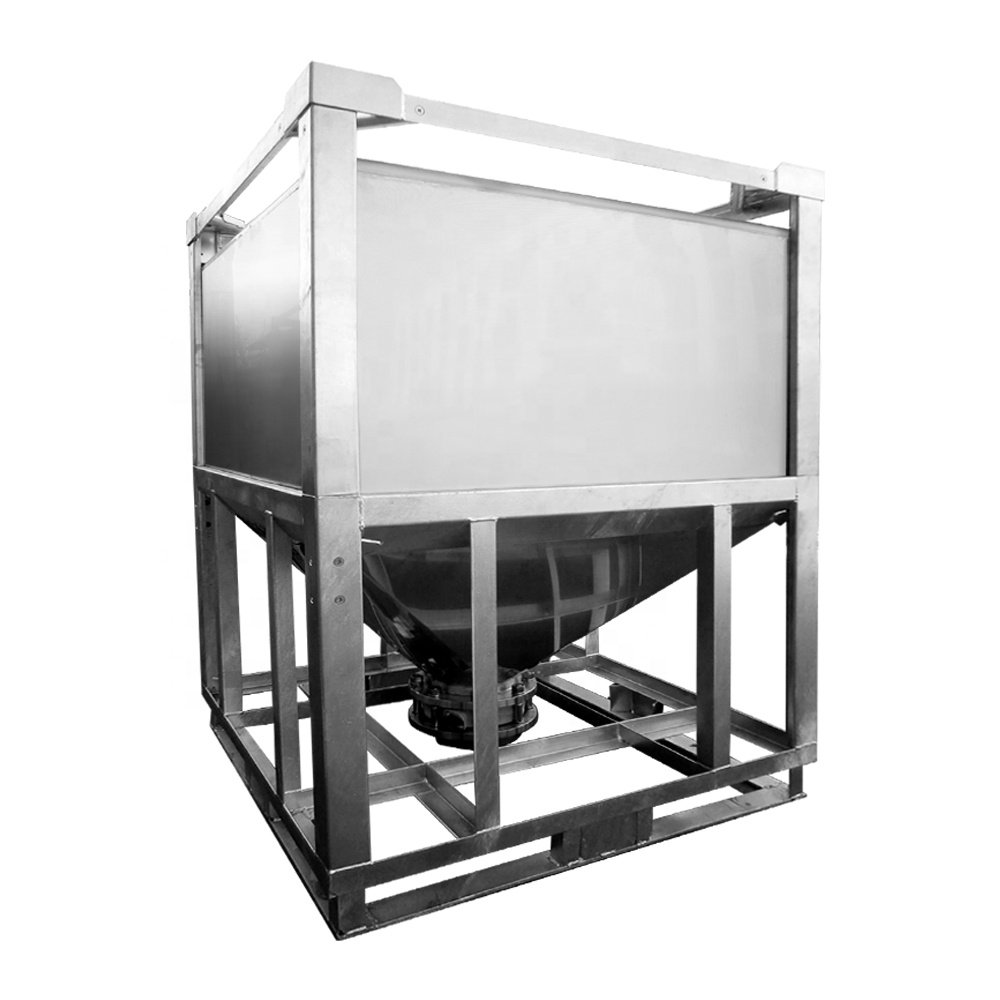 Sanitary Food Grade Stainless Steel 190L Chamber Powder Storage Equipment IBC Tank Container