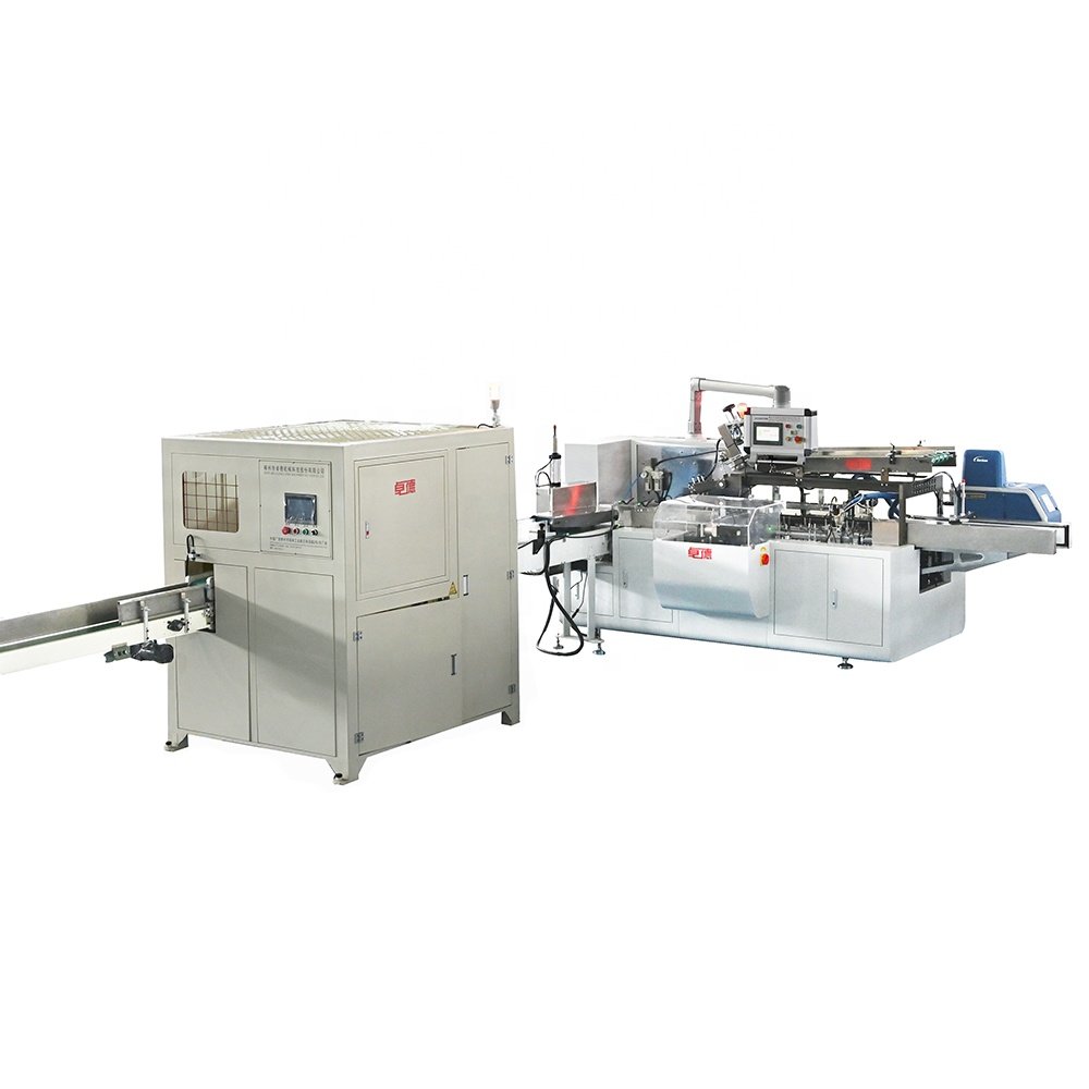 Factory Production Line v Folding Automatic Tissue Paper Facial Tissue Box Making Machine