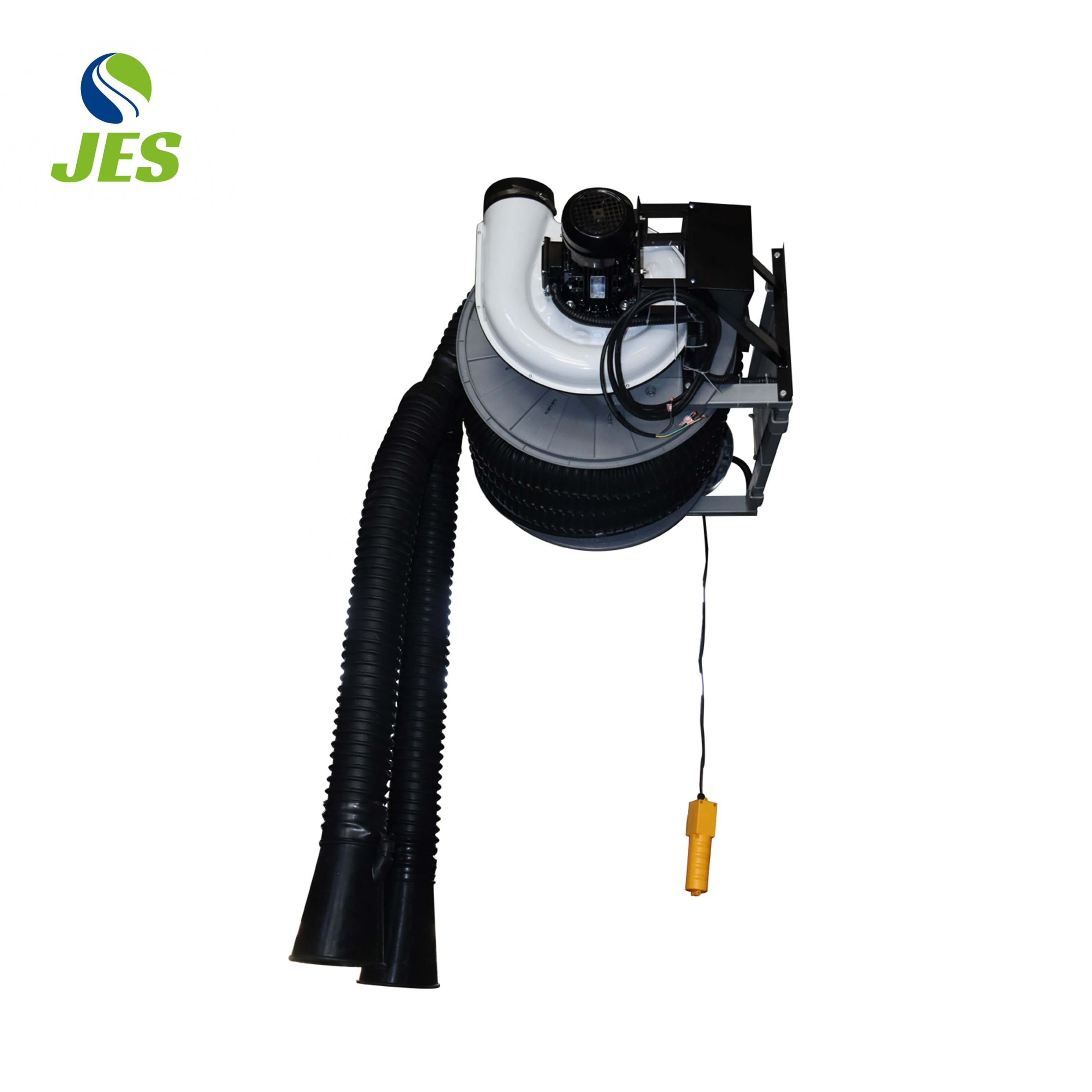 Dual Pipe Ends Motor Driven Exhaust Blower Vehicle Equipment with Reel for Efficient Exhaust Management