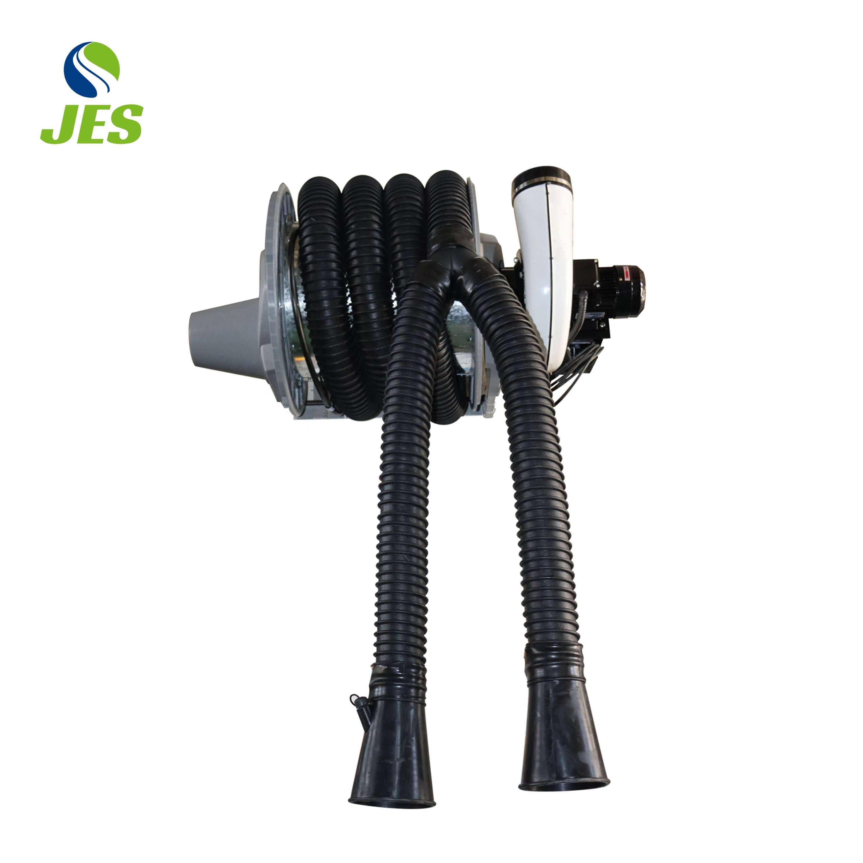 Dual Pipe Ends Motor Driven Exhaust Blower Vehicle Equipment with Reel for Efficient Exhaust Management