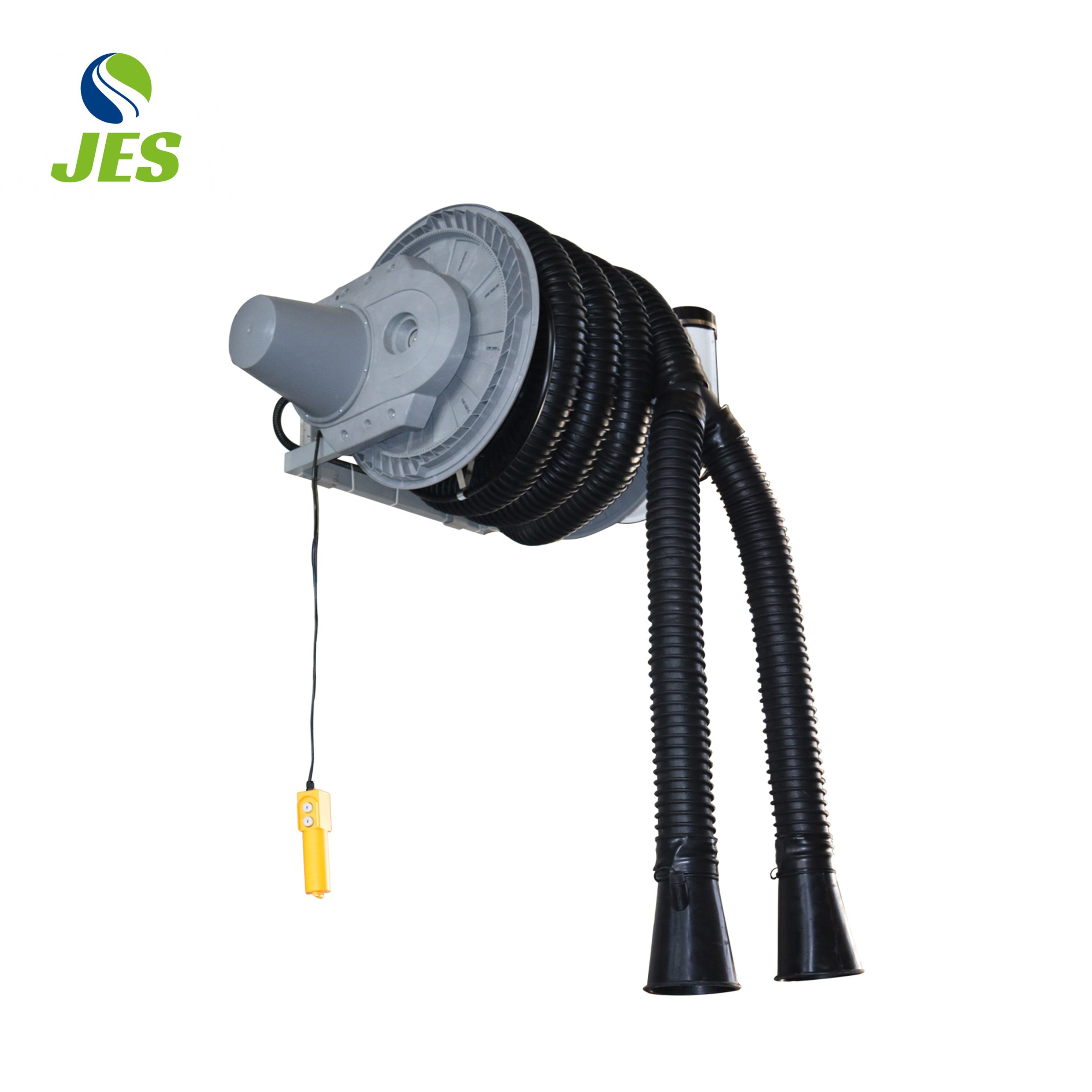 Dual Pipe Ends Motor Driven Exhaust Blower Vehicle Equipment with Reel for Efficient Exhaust Management