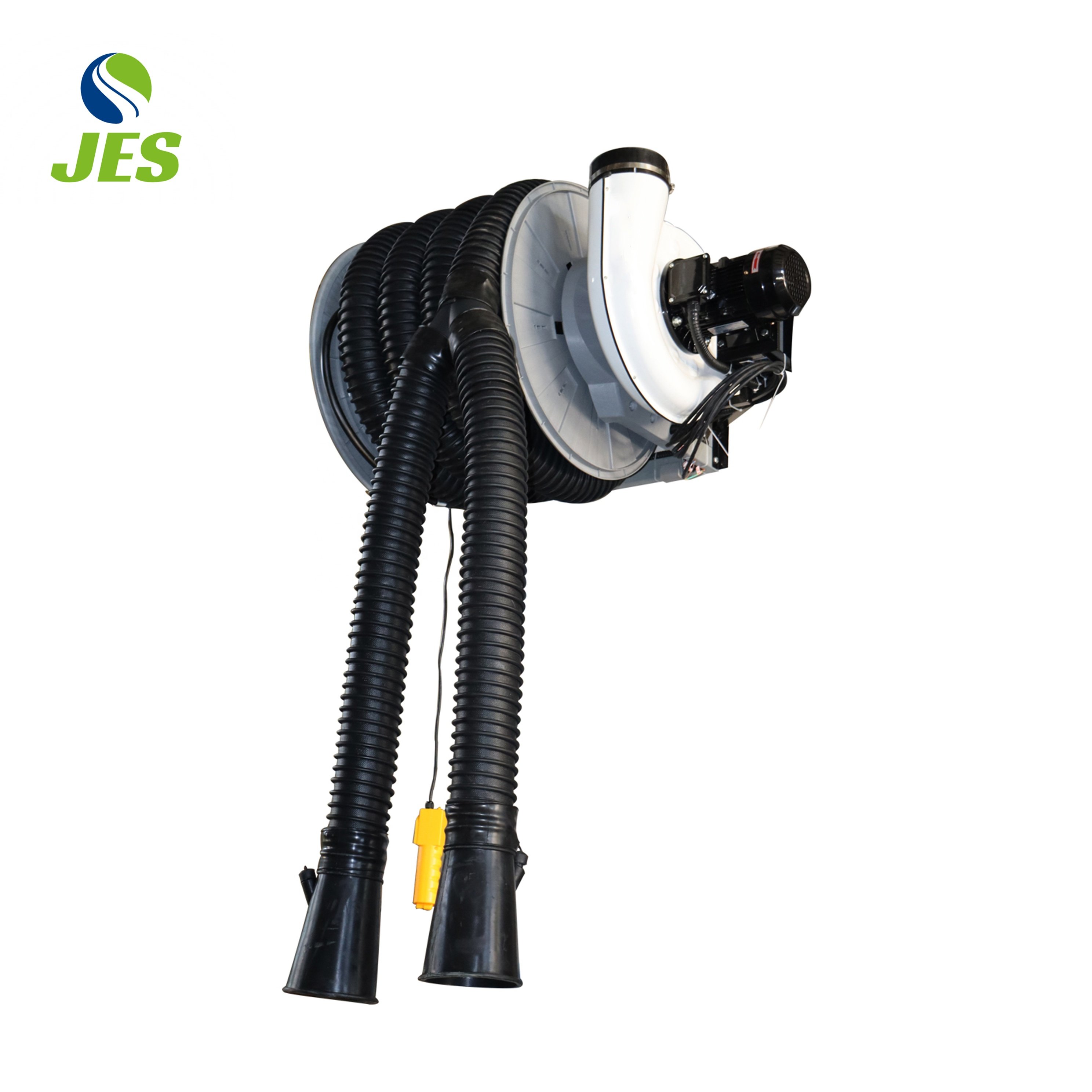Dual Pipe Ends Motor Driven Exhaust Blower Vehicle Equipment with Reel for Efficient Exhaust Management