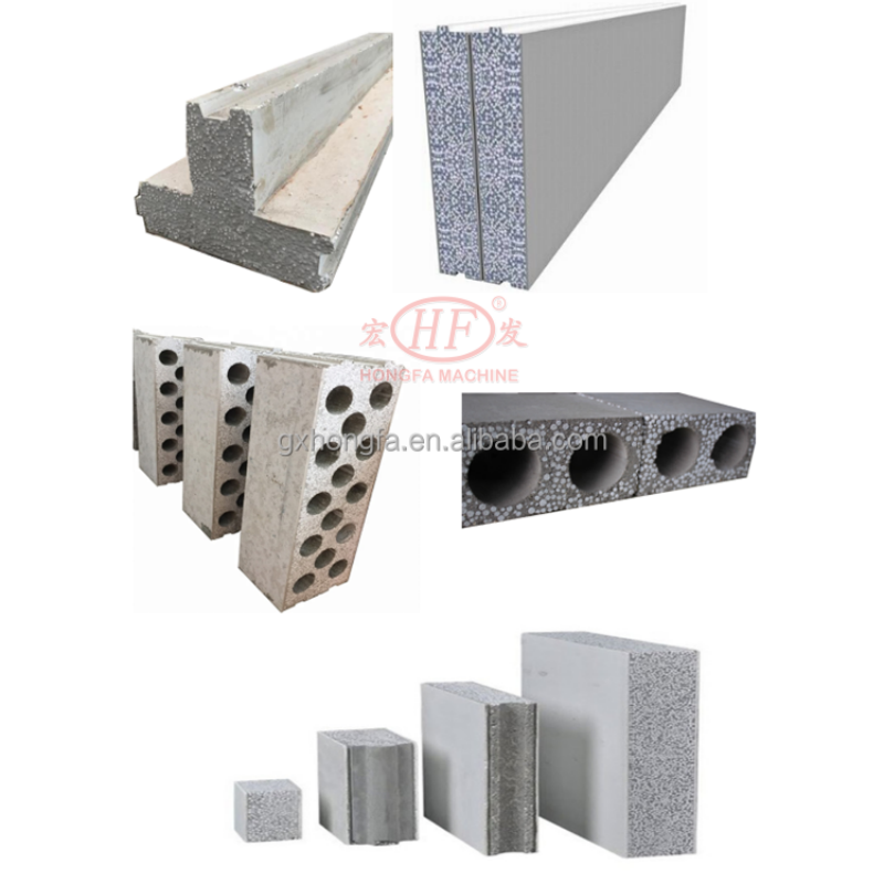 precast concrete house plant auto foam brick lightweight hollow core slab forming equipment sandwich panel production machine