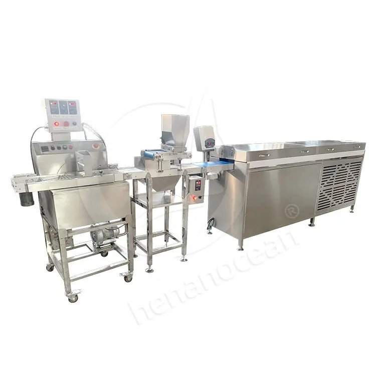 Small Chocolate Enrober Machine Automatic Cake Enrobing Machine Cooling Tunnel Chocolate Dipping Glazing Machine