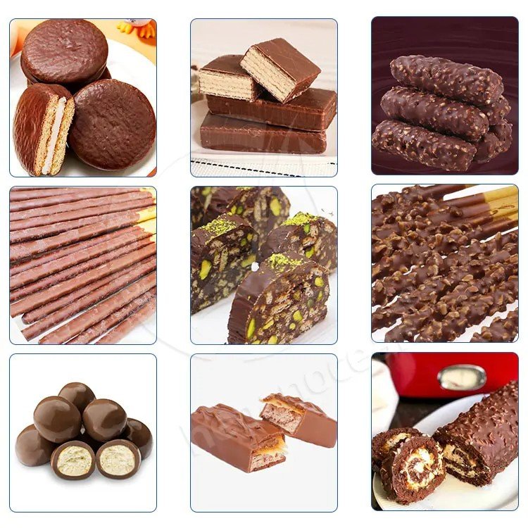 Small Chocolate Enrober Machine Automatic Cake Enrobing Machine Cooling Tunnel Chocolate Dipping Glazing Machine