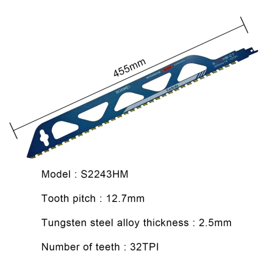 Power Tool Accessories Reciprocating Saw Blades Wood Carbide Saw Blade