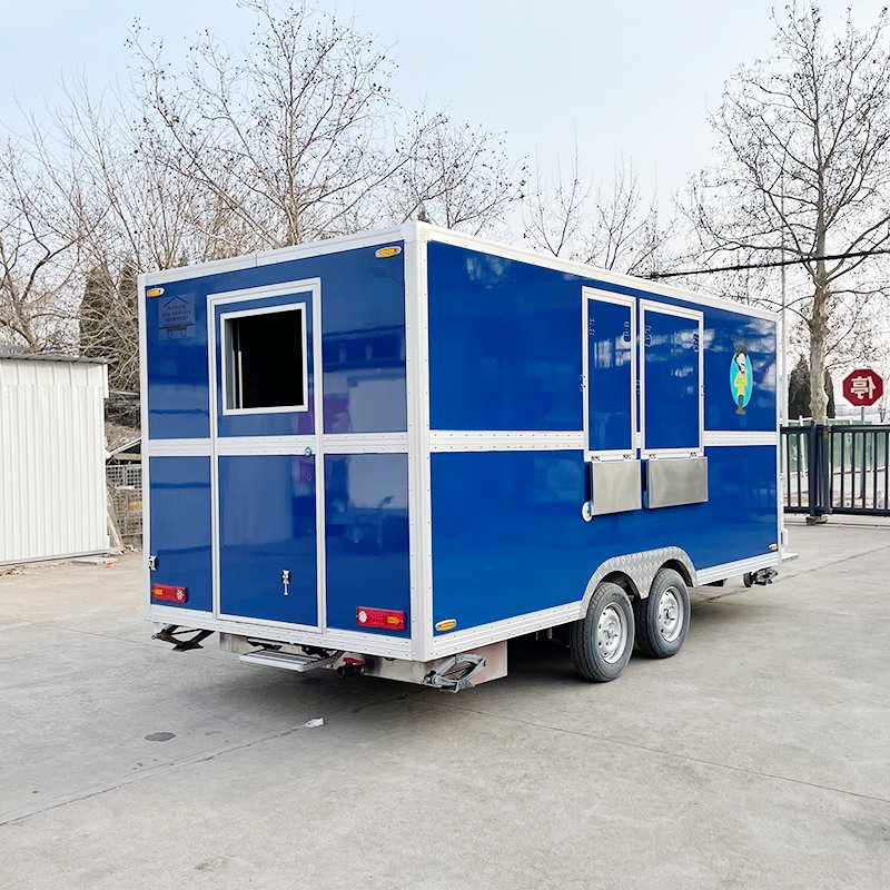 16FT Hot Dog Carts With Refrigerator/ Food Truck for Pizza Oven/ Fast Food Mobile Kitchen Trailer With Ice Cream Machine