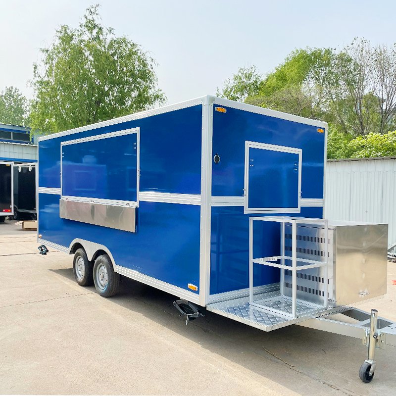 Street Kitchen Food Cart Vending Trolley Gas Food Cart Enclosed Concession Food Vending BBQ Trailer for Sale Germany