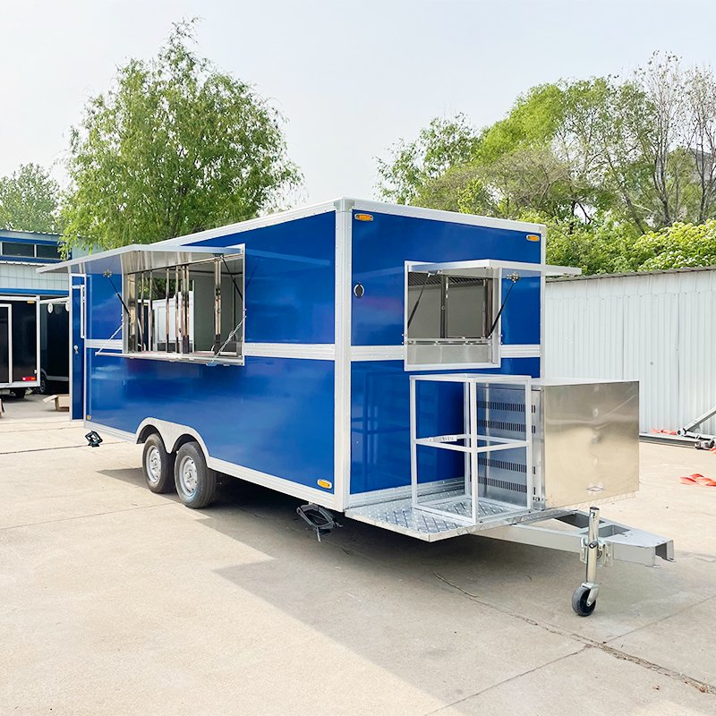 Street Kitchen Food Cart Vending Trolley Gas Food Cart Enclosed Concession Food Vending BBQ Trailer for Sale Germany