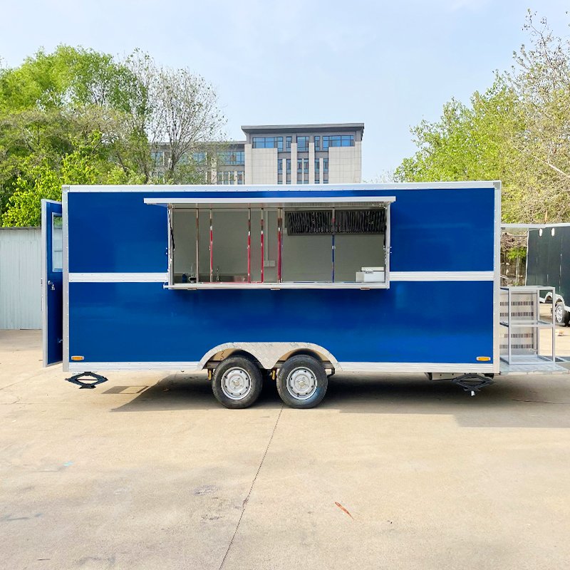 Street Kitchen Food Cart Vending Trolley Gas Food Cart Enclosed Concession Food Vending BBQ Trailer for Sale Germany