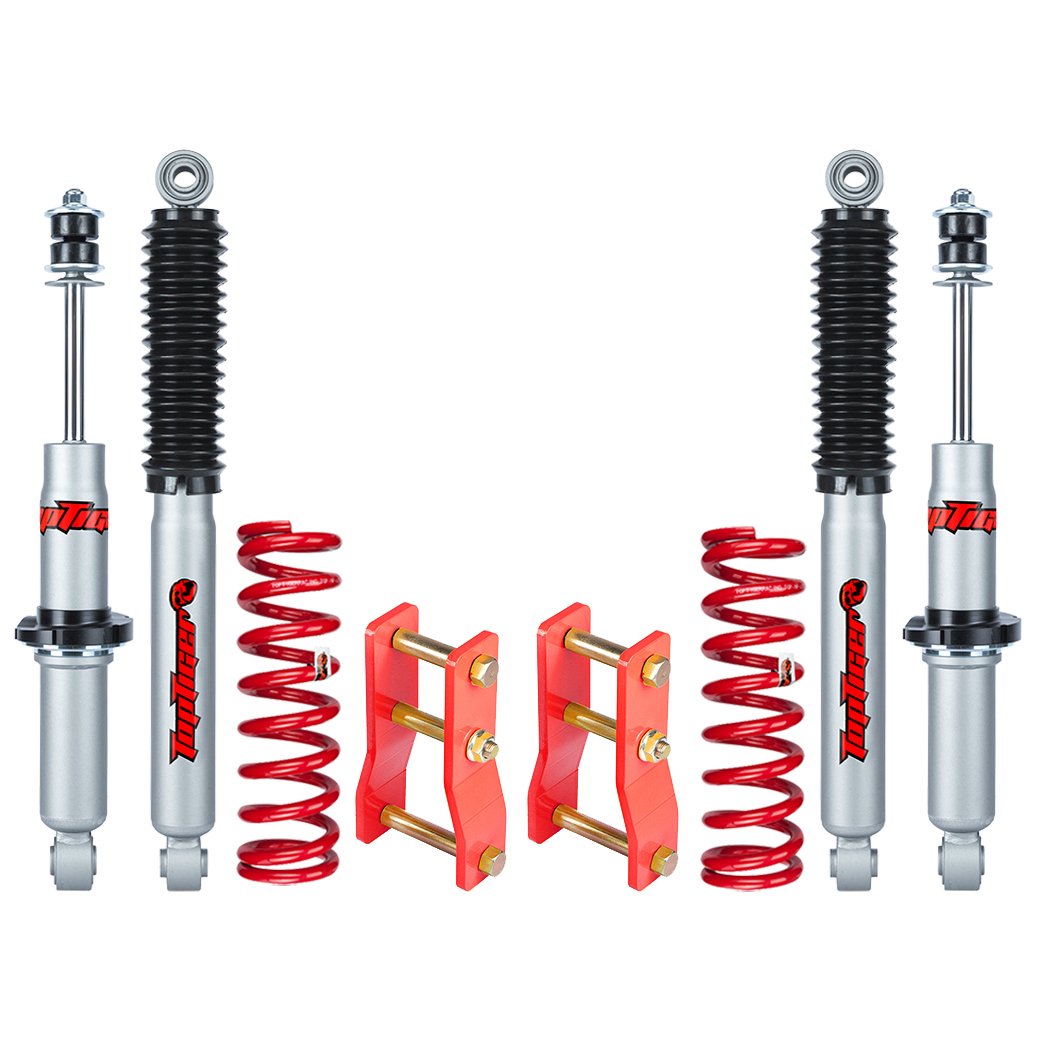 TopTiger Nitrogen Gas Charged Shock Absorbers Coil Spring Shackles 2 Inch Suspension Lift Kits for MAZDA BT50