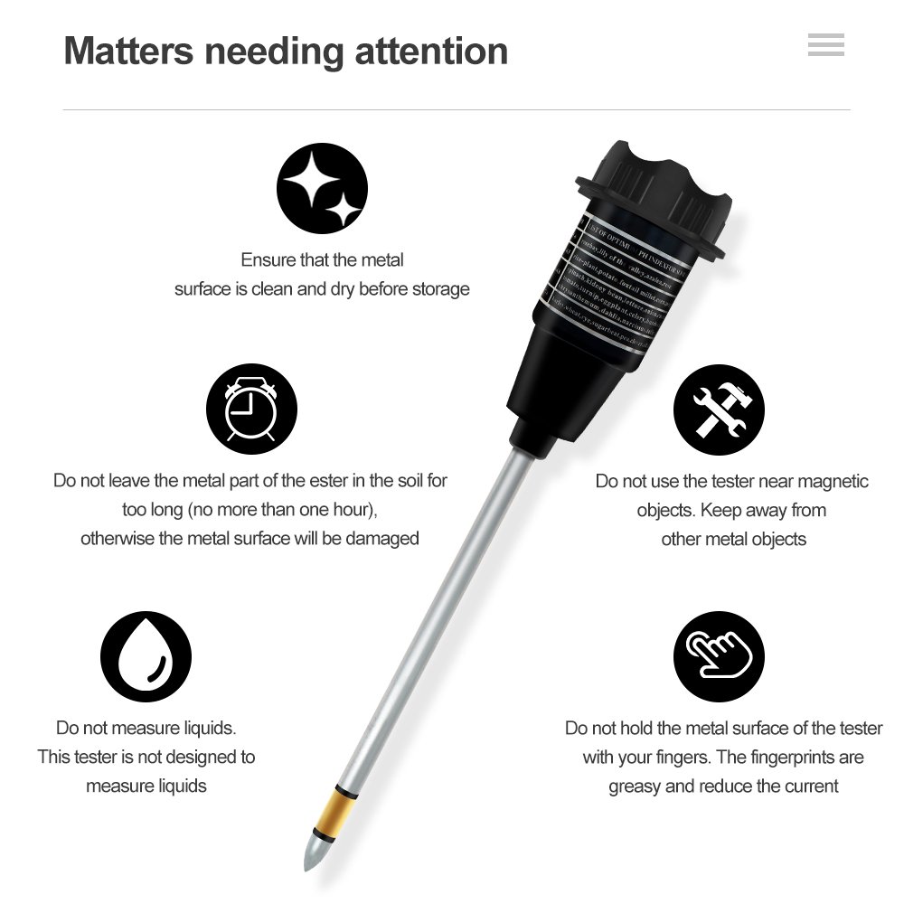 2 in 1 Soil Moisture PH Meter 3-8ph Humidity Analyzer Acidity Tester Metal Long Probe Detector for Plants Garden Measure Tool