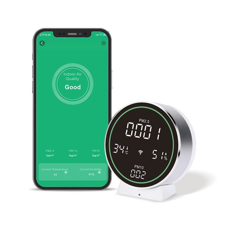 Smart Iot Device PM2.5 Sensor PM2.5 Detector Pm10 Tester With Temperature Humidity Display for Home Office