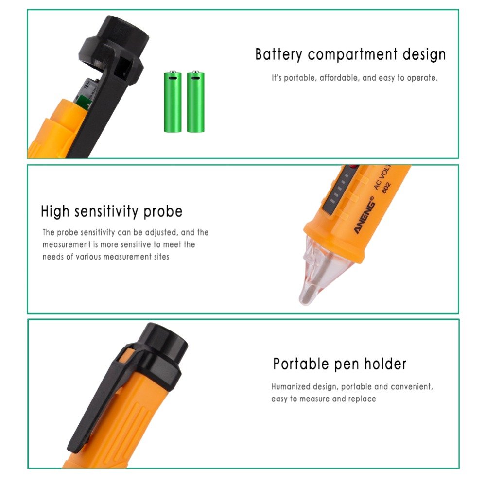 Digital AC/DC Voltage Detectors Smart Non-Contact Tester Pen Meter 12-1000V Current Electric Sensor Test Pencil