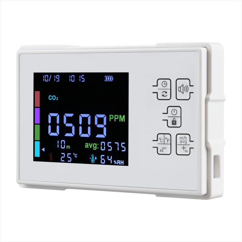 Multi space intelligent detection equipment LCD color screen CO CO2 HCHO TVOC air quality detector