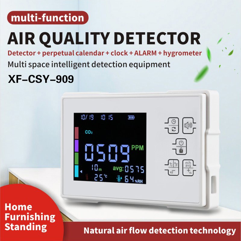 Multi space intelligent detection equipment LCD color screen CO CO2 HCHO TVOC air quality detector