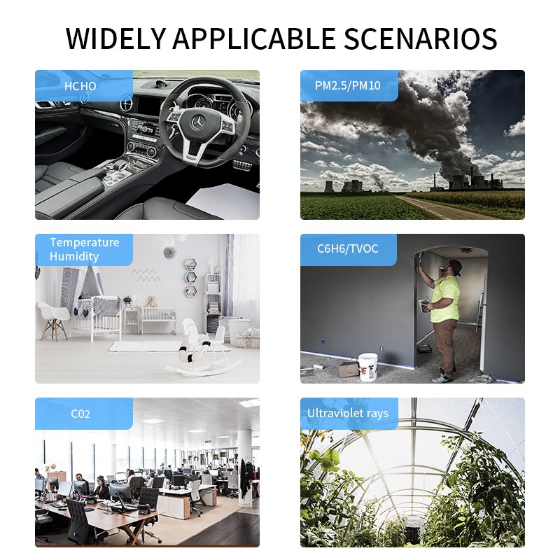PTH9BW WITH WIFI Intelligent CO Detector Temperature Wireless Humidity Air Quality Desktop Indoor CO2 meter TESTER