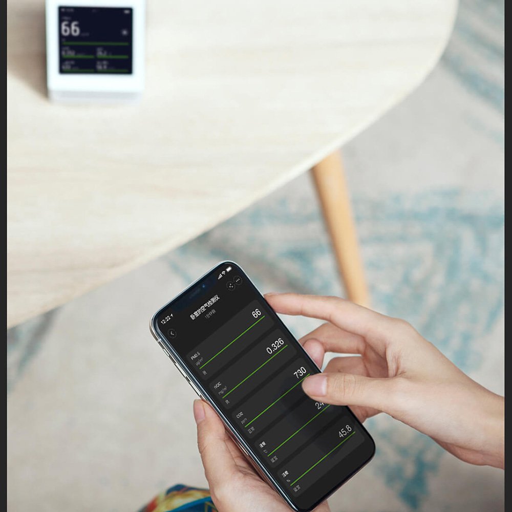 Xiaomi Qingping Air Detector Retina Touch IPS Screen Mobile Touch Operation Mijia APP Pm2.5 Air Monitor for Indoor Outdoor
