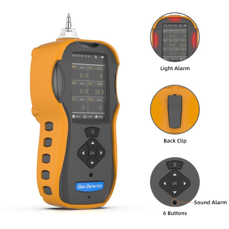 Safewill Support OEM Portable Multi Gas Analyzer ES60A Best Price Oxygen Leak Detector 6 In 1 LPG Gas Leak Detector Wifi