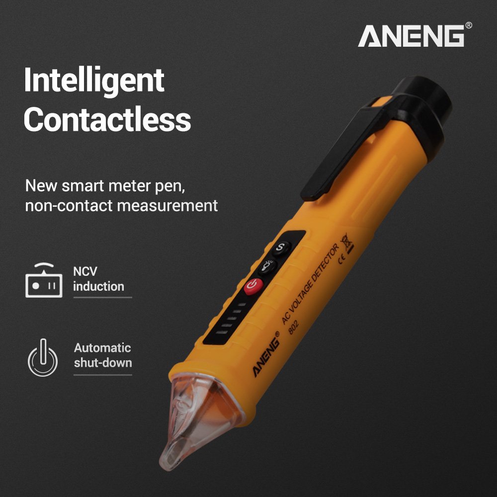 ANENG VD802 Non-contact AC Voltage Detector Pen Tester Meter 12V-1000v Electric Indicator LED Outlet Voltage Dectetor Sensor