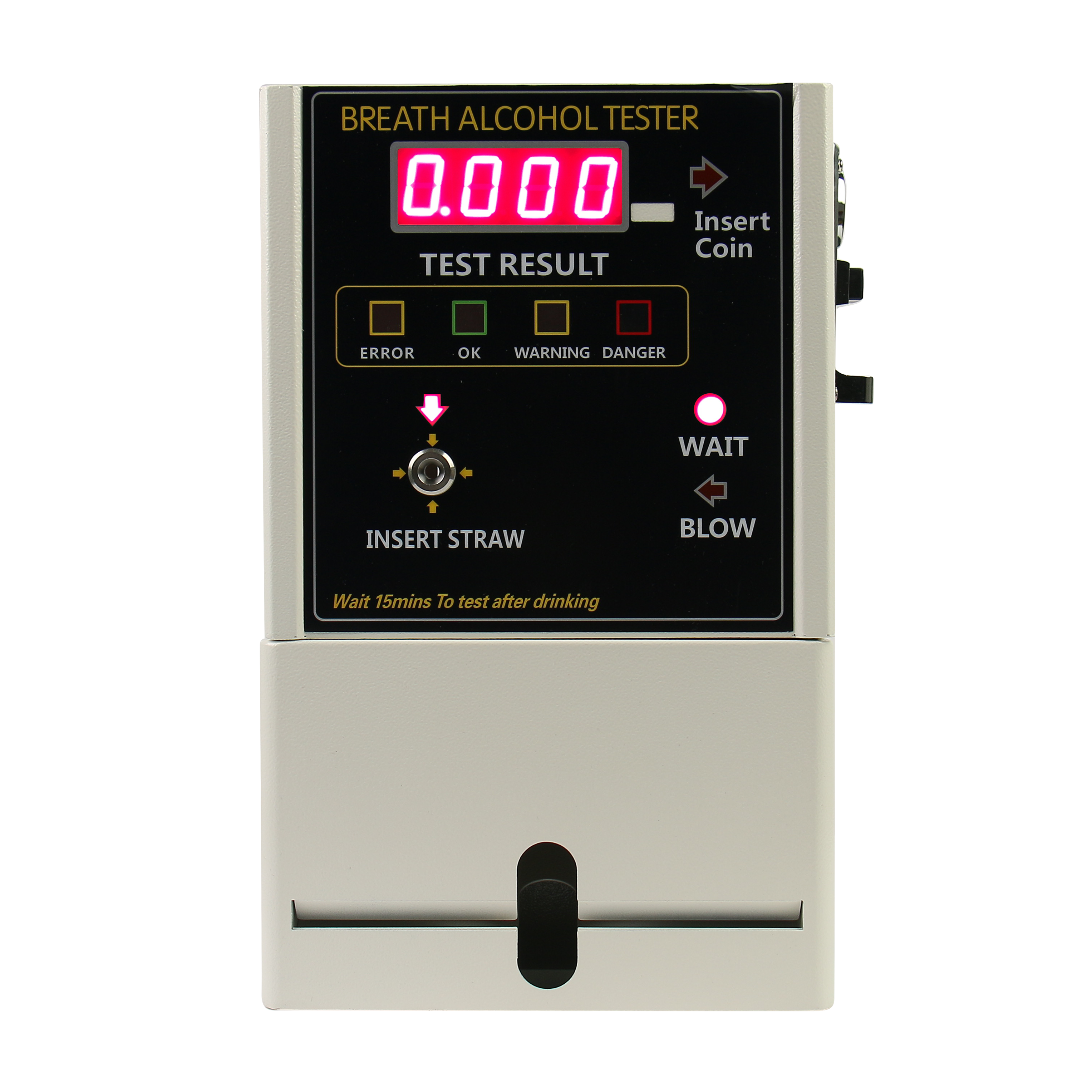 Coin-operated Alcohol Tester with Multimedia Function Alcohol detector for bar,restaurant hotel anywhere with coins AT319