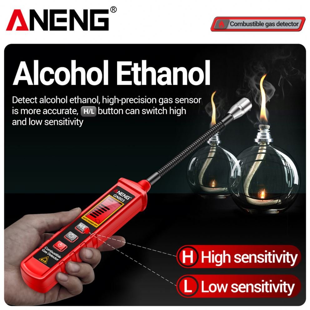 ANENG GN803 Handheld Gas Leak Detector Portable Gases Concentration Analyzer Meter Leakage Tools Methane Combustible Gas Testers