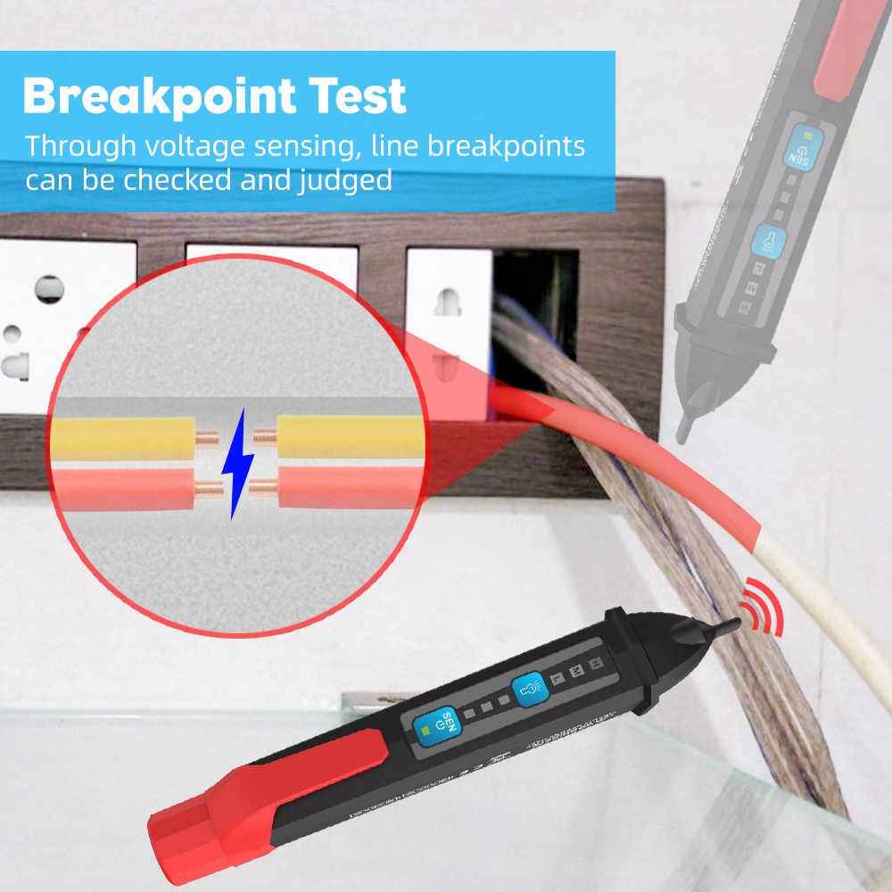 Wire Testers Detector Tester Voltage Tester Pen Non-contact 12V-1000V AC Voltage 1 YEAR Electronic Digital Tap Test 12 - 1000V