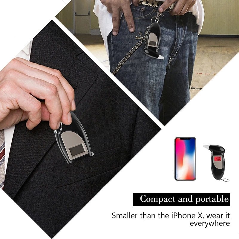 Measurement Range 0.00 - 0.19% BAC 0.0-1.9g/L Digital Breath Alcohol Tester Detector Breath Analyzer Breathalyzer