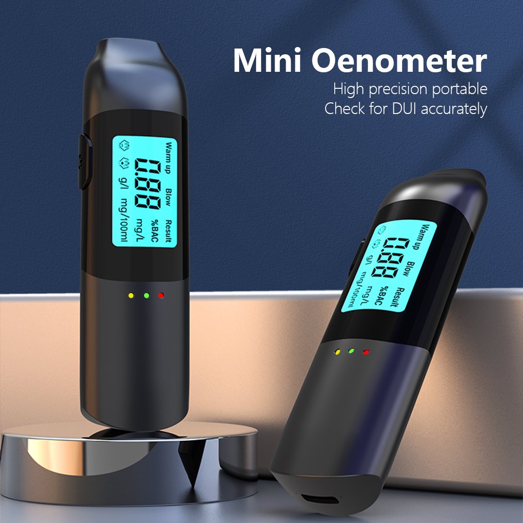 Portable LCD Display Digital Alcohol Tester Professional Breath Alcohol Tester Device Breathalyzer Analyzer Detector