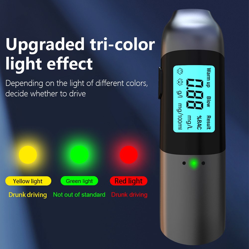 Portable LCD Display Digital Alcohol Tester Professional Breath Alcohol Tester Device Breathalyzer Analyzer Detector