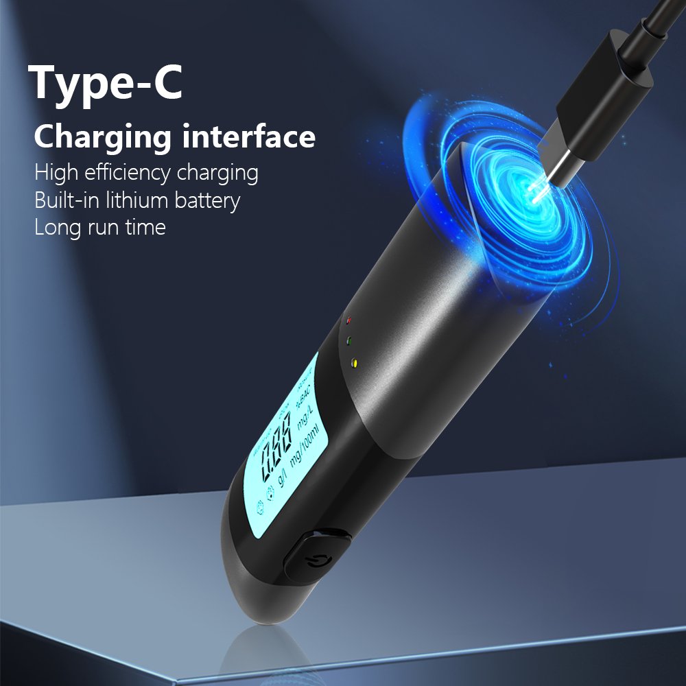 Portable LCD Display Digital Alcohol Tester Professional Breath Alcohol Tester Device Breathalyzer Analyzer Detector