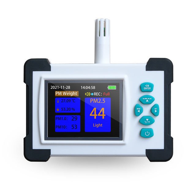 Dust particle counter PM2.5 temperature humidity AQI tester particle dust detector sensor life more than 8000 hours