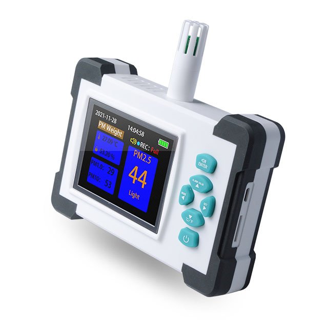 Dust particle counter PM2.5 temperature humidity AQI tester particle dust detector sensor life more than 8000 hours